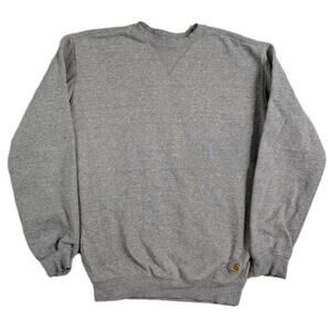 Carhartt Crewneck Sweatshirt Pullover Men's Size Small Gray Logo Cotton Comfort